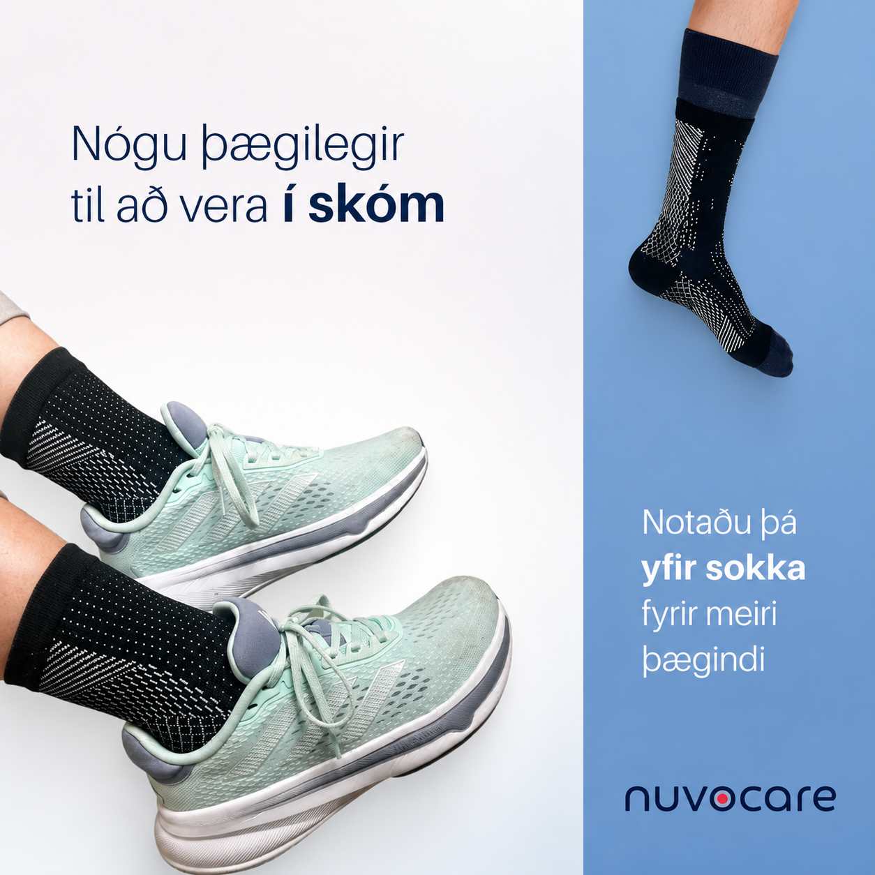 Þrýstisokkar | Fáðu samstundis létti við bólgnum og aumum fótum.